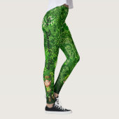 St Patrick's Day Green Clover Personalize Text Leggings (Rechts)
