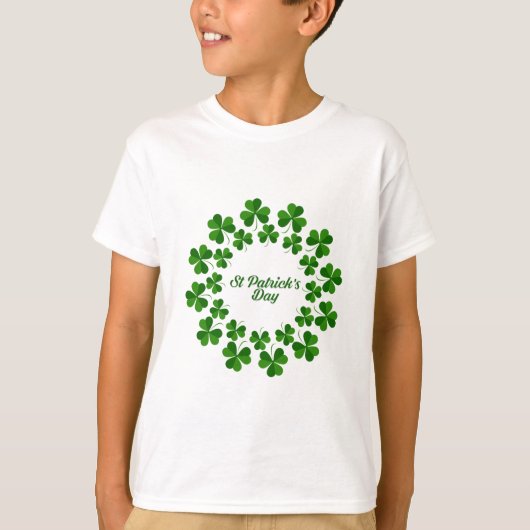 St.Patrick's Day Green Clover T-shirt (Voorkant)