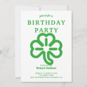 St. Patrick's Day Green Clover Verjaardagsfeest Kaart (Voorkant)