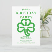 St. Patrick's Day Green Clover Verjaardagsfeest Kaart (Staand voorkant)