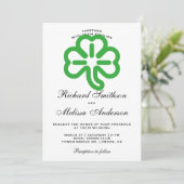 St. Patrick's Day Green Clover Wedding Invitation Kaart (Staand voorkant)