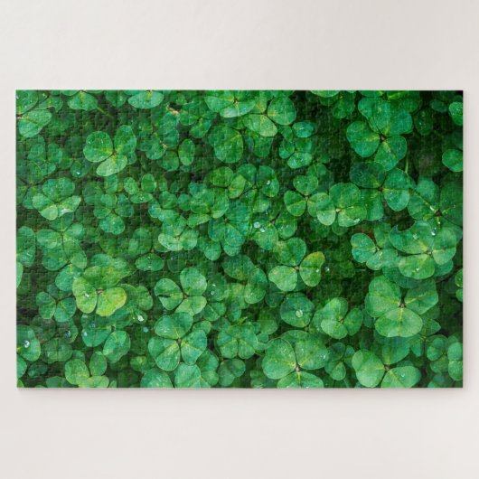 St. Patrick's Day Green Clovers Jigzaag Puzzle Legpuzzel (Horizontaal)