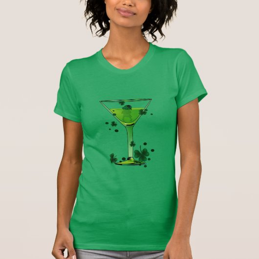 St Patricks Day Green Cocktail w Leprechaun Tshirt (Voorkant)