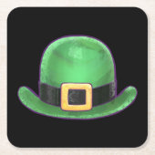St. Patricks Day Green Derby Pet op Black Kartonnen Onderzetters (Voorkant)