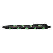 St Patrick's Day Green Derby Pet Pattern on Black Zwarte Inkt Pen (Bovenkant)