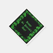 St. Patrick's Day Green en Black Shamrock Napkins Servetten (Hoek)