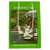 St Patrick's Day Green Forsyth Fountain Foto Medium Cadeauzakje (Achterkant)