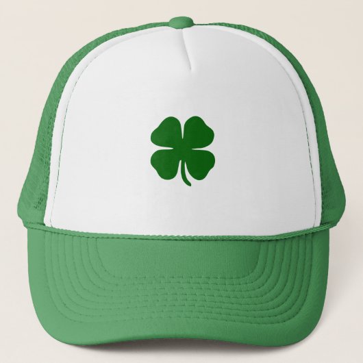 St Patrick's Day Green Four Leaf Clover Lucky Iris Trucker Pet (Voorkant)