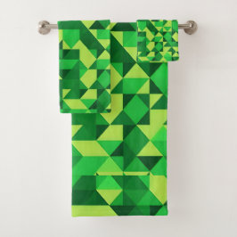 St. Patrick's Day Green geometrisch patroon Bad Handdoek