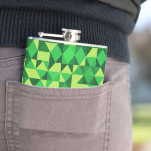 St. Patrick's Day Green geometrisch patroon Heupfles