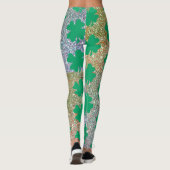 St Patrick's Day Green Gold Glitter Shamrock Leaf Leggings (Achterkant)