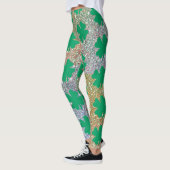 St Patrick's Day Green Gold Glitter Shamrock Leaf Leggings (Links)