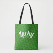 St Patricks Day Green Irish Lucky Clover Pattern Tote Bag (Voorkant)