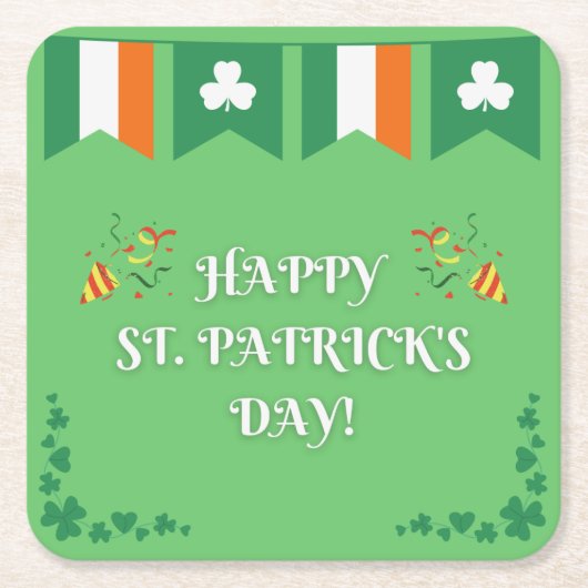 St. Patrick's Day Green Kartonnen Onderzetters (Voorkant)