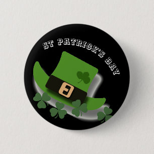 St. Patricks Day Green Leprchaun Pet en Shamrock Ronde Button 5,7 Cm