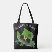 St. Patricks Day Green Leprchaun Pet en Shamrock Tote Bag (Achterkant)