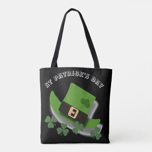 St. Patricks Day Green Leprchaun Pet en Shamrock Tote Bag (Achterkant)