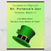 St Patrick's Day Green Leprechaun Pet Irish Pub Flyer (Voorkant)