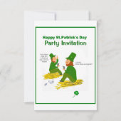 St.Patrick's Day, Green Leprechauns RSVP Kaart (Voorkant)