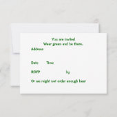 St.Patrick's Day, Green Leprechauns RSVP Kaart (Achterkant)