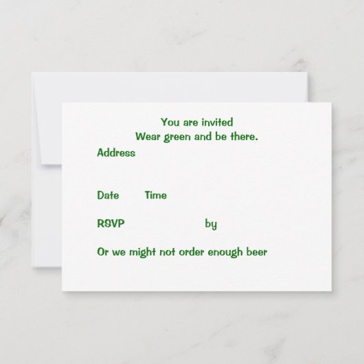 St.Patrick's Day, Green Leprechauns RSVP Kaart (Achterkant)