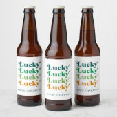 St. Patrick's Day Green & Oranje Lucky Bier Etiket (Flessen)