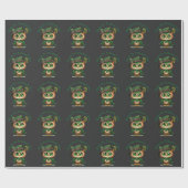 St. Patrick's Day Green Owl gepersonaliseerd Cadeaupapier (Vlak)