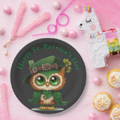 St. Patrick's Day Green Owl gepersonaliseerd Papieren Bordje (Feest)