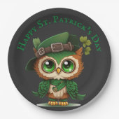 St. Patrick's Day Green Owl gepersonaliseerd Papieren Bordje (Voorkant)