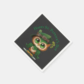 St. Patrick's Day Green Owl gepersonaliseerd Servet (Hoek)
