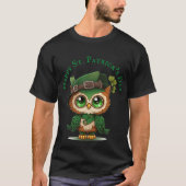 St. Patrick's Day Green Owl gepersonaliseerd T-shirt (Voorkant)