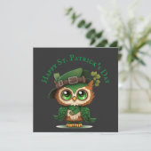 St. Patrick's Day Green Owl gepersonaliseerde plat (Staand voorkant)