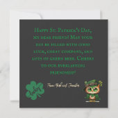 St. Patrick's Day Green Owl gepersonaliseerde plat (Achterkant)