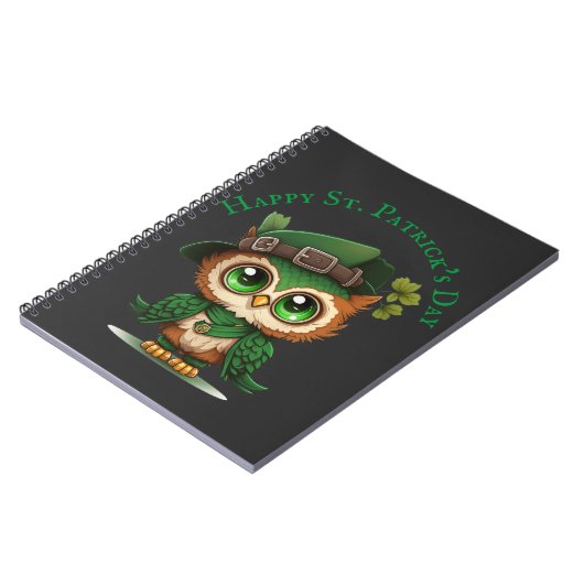 St. Patrick's Day Green Owl Notitieboek (Linkerzijde)