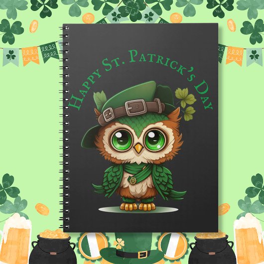 St. Patrick's Day Green Owl Notitieboek