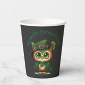 St. Patrick's Day Green Owl Papieren Bekers (Achterkant)