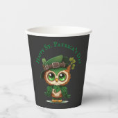 St. Patrick's Day Green Owl Papieren Bekers (Voorkant)