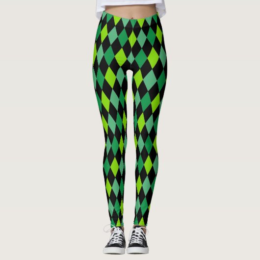 St. Patrick's Day Green Pattern Fun Leggings (Voorkant)