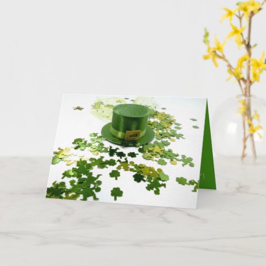 St Patricks Day Green Pet Clover Confetti Greeting Kaart (Gele Bloem)