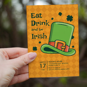 St Patrick's Day Green Pet Invitation Kaart