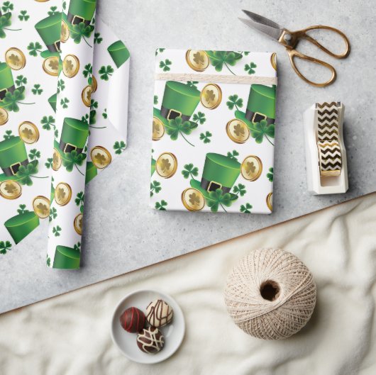 St. Patrick's Day Green Pet Shamrock Vine Irish Cadeaupapier (Crafts)