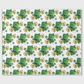 St. Patrick's Day Green Pet Shamrock Vine Irish Cadeaupapier (Vlak)