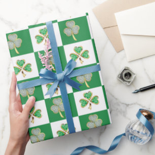 St. Patrick's Day Green Pet Shamrock Vine Irish Wr Cadeaupapier