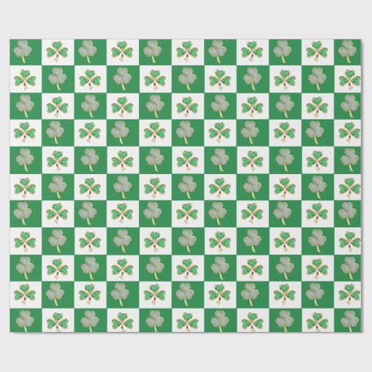 St. Patrick's Day Green Pet Shamrock Vine Irish Wr Cadeaupapier (Vlak)