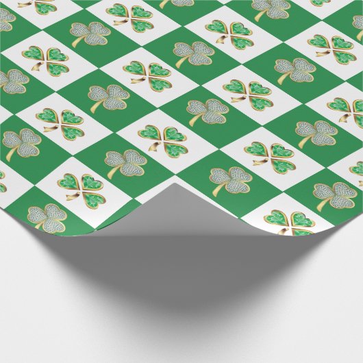 St. Patrick's Day Green Pet Shamrock Vine Irish Wr Cadeaupapier (Hoek)