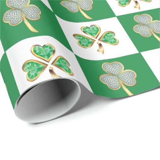 St. Patrick's Day Green Pet Shamrock Vine Irish Wr Cadeaupapier (Rol Hoek)