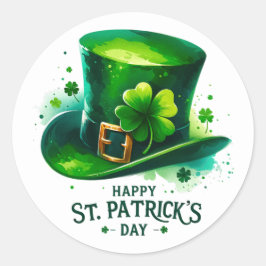 St Patricks Day Green Pet Shamrocks Illustratie Ronde Sticker