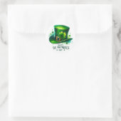 St Patricks Day Green Pet Shamrocks Illustratie Ronde Sticker (Tas)