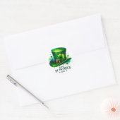 St Patricks Day Green Pet Shamrocks Illustratie Ronde Sticker (Envelop)