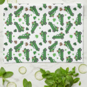St Patricks Day Green Plaid Truck Klaver Blad Theedoek (Gevouwen)